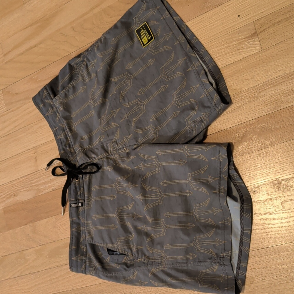 Sunga Life Men's Blue Swim Shorts (Blue/Yellow Trident)